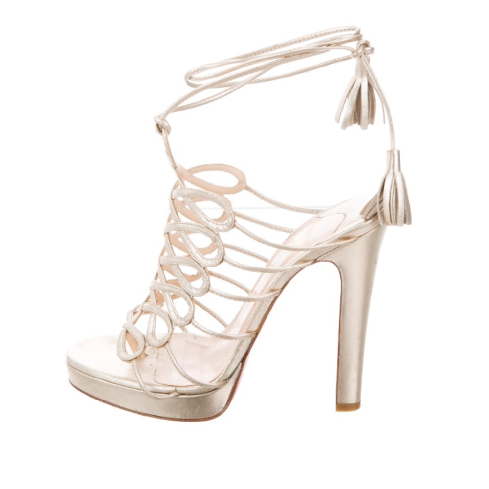 CHRISTIAN LOUBOUTIN METALLIC CAGE SANDALS. VM $390